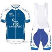 2017 Fahrradbekleidung Novo Nordisk Blau Trikot Kurzarm und Tragerhose