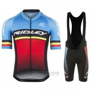 2017 Fahrradbekleidung Ridley Rincon Blau und Shwarz Trikot Kurzarm und Tragerhose