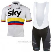 2017 Fahrradbekleidung Sky UCI Weltmeister Manica Trikot Kurzarm und Tragerhose