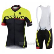 2017 Fahrradbekleidung Sportful Sc Shwarz und Grun Trikot Kurzarm und Tragerhose