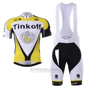 2017 Fahrradbekleidung Tinkoff Gelb Trikot Kurzarm und Tragerhose