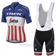 2017 Fahrradbekleidung Trek Segafredo Champion Stati Uniti Trikot Kurzarm und Tragerhose