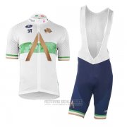 2018 2019 Fahrradbekleidung Aqua Blue Sport Champion Irland Trikot Kurzarm und Tragerhose