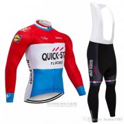 2018 Fahrradbekleidung Quick Step Floors Rot Wei Blau Trikot Langarm und Tragerhose