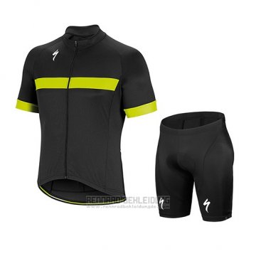 2018 Fahrradbekleidung Specialized Shwarz Wei Gelb Trikot Kurzarm und Tragerhose