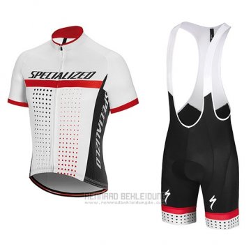 2018 Fahrradbekleidung Specialized Wei Rot Trikot Kurzarm und Tragerhose