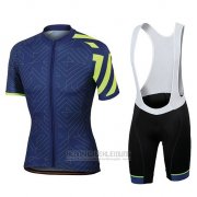 2018 Fahrradbekleidung Sportful Prism Dunkel Blau Trikot Kurzarm und Tragerhose