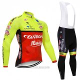 2018 Fahrradbekleidung Wieiev Grun und Rot Trikot Langarm und Tragerhose