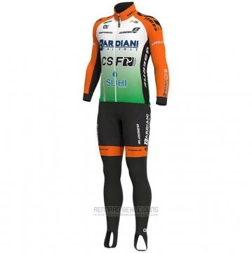 2019 Fahrradbekleidung Bardiani Csf Grun Orange Trikot Langarm und Tragerhose