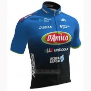 2019 Fahrradbekleidung Damico Area Shwarz Blau Trikot Kurzarm und Tragerhose