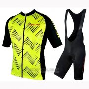 2019 Fahrradbekleidung Nalini Podio 2.0 Shwarz Gelb Trikot Kurzarm und Tragerhose