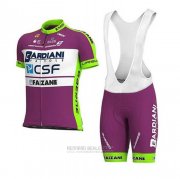 2020 Fahrradbekleidung Bardiani Csf Fuchsie Wei Trikot Kurzarm und Tragerhose