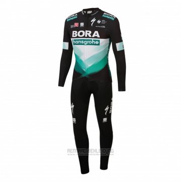 2020 Fahrradbekleidung Bora-Hansgrone Shwarz Grun Trikot Langarm und Tragerhose(1)