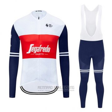 2020 Fahrradbekleidung Segafredo Zanetti Wei Rot Trikot Langarm und Tragerhose