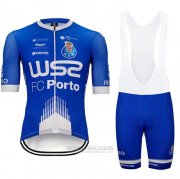 2020 Fahrradbekleidung W52-FC Porto Blau Wei Trikot Kurzarm und Tragerhose