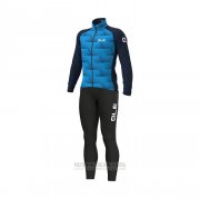 2021 Fahrradbekleidung ALE Blau Trikot Langarm und Tragerhose