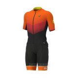 2021 Fahrradbekleidung ALE Orange Trikot Kurzarm und Tragerhose