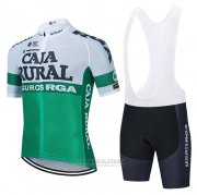 2021 Fahrradbekleidung Caja Rural Wei Grun Trikot Kurzarm und Tragerhose