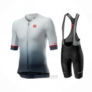 2021 Fahrradbekleidung Castelli Shwarz Grau Wei Trikot Kurzarm und Tragerhose