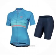 2021 Fahrradbekleidung Frau Pearl Izumi Azurblau Trikot Kurzarm und Tragerhose