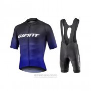 2021 Fahrradbekleidung Giant Shwarz Volett Trikot Kurzarm und Tragerhose