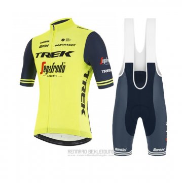 2021 Fahrradbekleidung Trek Segafredo Gelb Tief Blau Trikot Kurzarm und Tragerhose