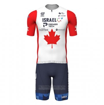 2022 Fahrradbekleidung Kanada Champion Israel Cycling Academy Rot Trikot Kurzarm und Tragerhose