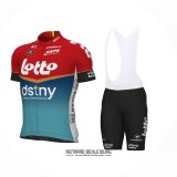 2024 Fahrradbekleidung Lotto Dstny Hellblau Rot Trikot Kurzarm Und Tragerhose