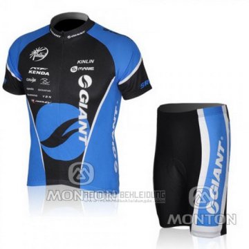 2010 Fahrradbekleidung Giant Blau Trikot Kurzarm und Tragerhose