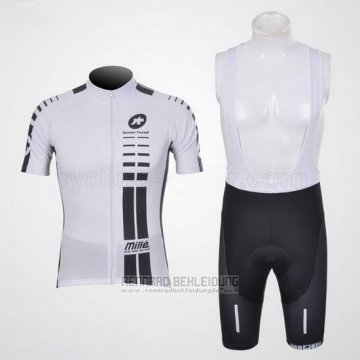 2011 Fahrradbekleidung Assos Wei und Shwarz Trikot Kurzarm und Tragerhose