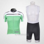 2011 Fahrradbekleidung Giordana Wei und Grun Trikot Kurzarm und Tragerhose