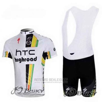 2011 Fahrradbekleidung HTC Highroad Wei Trikot Kurzarm und Tragerhose