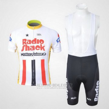 2011 Fahrradbekleidung Johnnys Wei und Rot Trikot Kurzarm und Tragerhose