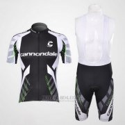 2012 Fahrradbekleidung Cannondale Shwarz und Wei Trikot Kurzarm und Tragerhose