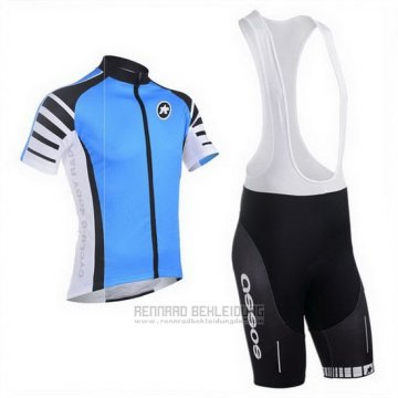 2013 Fahrradbekleidung Assos Azurblau und Shwarz Trikot Kurzarm und Tragerhose