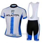 2013 Fahrradbekleidung Kuota Wei und Azurblau Trikot Kurzarm und Tragerhose