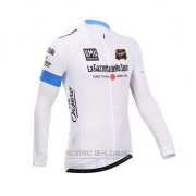2014 Fahrradbekleidung Giro D'italien Wei Trikot Langarm und Tragerhose