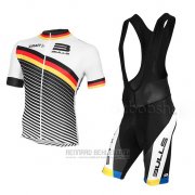 2015 Fahrradbekleidung Bulls Wei und Shwarz Trikot Kurzarm und Tragerhose