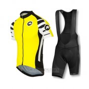 2016 Fahrradbekleidung Assos Gelb Trikot Kurzarm und Tragerhose