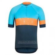 2016 Fahrradbekleidung Rapha Blau und Orange Trikot Kurzarm und Tragerhose