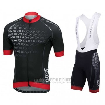 2016 Fahrradbekleidung Rose Shwarz und Rot Trikot Kurzarm und Tragerhose