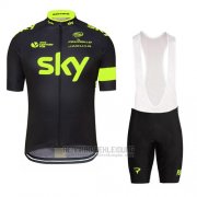 2016 Fahrradbekleidung Sky Grun und Shwarz Trikot Kurzarm und Tragerhose