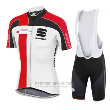 2016 Fahrradbekleidung Sportful Rot und Wei Trikot Kurzarm und Tragerhose