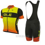 2017 Fahrradbekleidung ALE R-ev1 Rumbles Gelb Trikot Kurzarm und Tragerhose