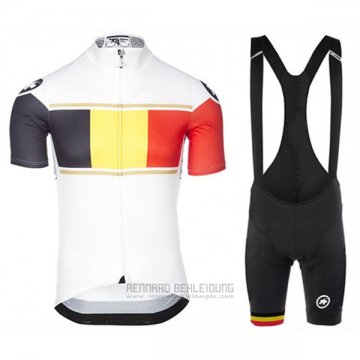 2017 Fahrradbekleidung Assos Champion Belgien Trikot Kurzarm und Tragerhose