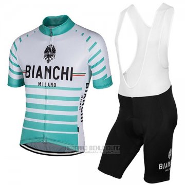 2017 Fahrradbekleidung Bianchi Milano Albatros Wei Trikot Kurzarm und Tragerhose