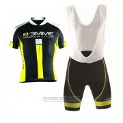 2017 Fahrradbekleidung Biemme Identity Shwarz und Gelb Trikot Kurzarm und Tragerhose