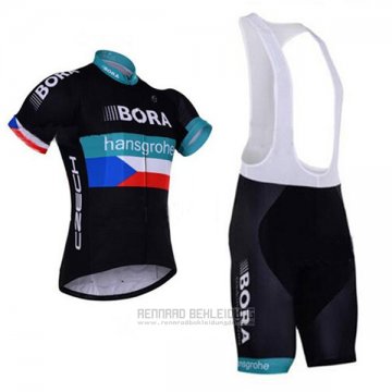 2017 Fahrradbekleidung Bora Shwarz Trikot Kurzarm und Tragerhose