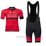 2017 Fahrradbekleidung Frau Vaude Rot Trikot Kurzarm und Tragerhose