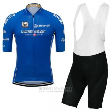 2017 Fahrradbekleidung Giro D'italien Blau Trikot Kurzarm und Tragerhose